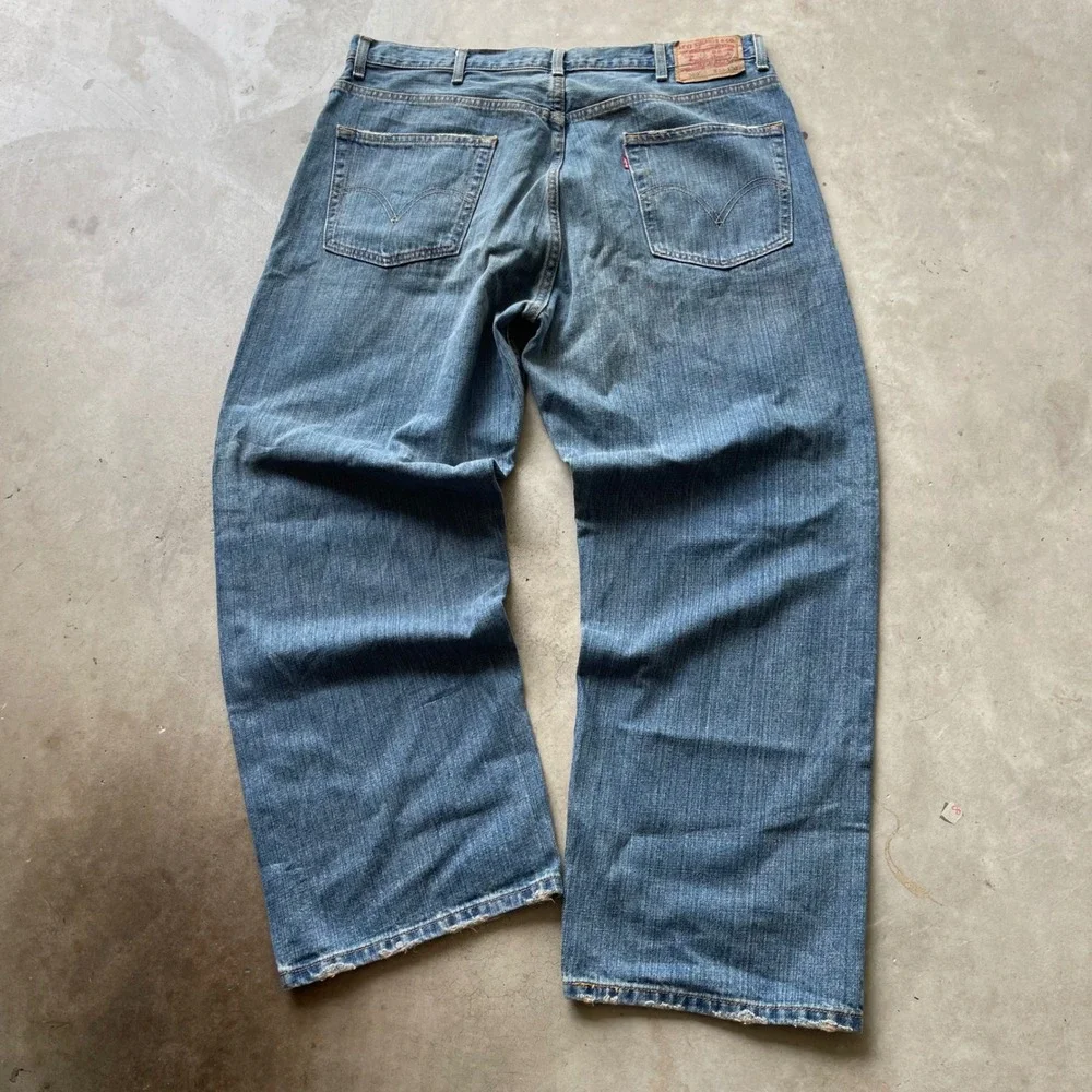 Levis 569 Loose Straight Jeans Mens 38x30 Medium Wash Blue Baggy Denim Pants